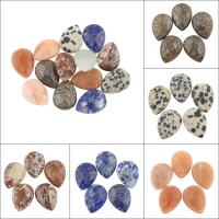Pedras preciosas de cabochons , misto de pedras semi-preciosas, Lágrima, materiais diferentes para a escolha & traseira plana & facetada, 13x19x7mm, 5PCs/Bag, vendido por Bag