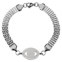 Stainless Steel smycken Armband, ROSTFRITT STÅL, Häst öga, Unisex & mesh kedja, ursprungliga färgen, 30x15mm, 8mm, Såld Per Ca 9 inch Strand