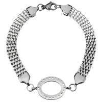 Stainless Steel smycken Armband, ROSTFRITT STÅL, Unisex & mesh kedja, ursprungliga färgen, 30x18mm, 8mm, Såld Per Ca 9 inch Strand