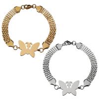Stainless Steel Jewelry Bracelet Butterfly plated Unisex & mesh chain 8mm Sold Per Approx 8 Inch Strand