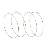 Iron Hoop Earring, plated, Unisex, more colors for choice, lead & cadmium free, 98x2mm, Sold By Pair