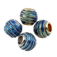 Tibetan Style European Beads, Drum, plated, without troll & enamel, more colors for choice, lead & cadmium free, 9.5x11mm, Hole:Approx 5mm, 5PCs/Bag, Sold By Bag