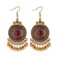 Zinc Alloy Drop Earrings antique gold color plated for woman & enamel nickel lead & cadmium free Sold By Pair
