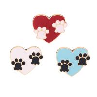 Zinc Alloy Collar Brooch Heart gold color plated for woman & enamel nickel lead & cadmium free Sold By PC