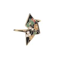Tibetan Style Collar Brooch, Thousand Origami Cranes, gold color plated, Unisex & enamel, nickel, lead & cadmium free, 25x31mm, Sold By PC