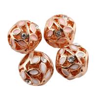Zinc Alloy European Beads Drum rose gold color plated without troll & enamel & with rhinestone lead & cadmium free Approx 5mm Sold By Bag