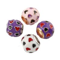 Tibetan Style European Beads, Drum, plated, without troll & enamel, more colors for choice, lead & cadmium free, 9x11mm, Hole:Approx 5mm, 5PCs/Bag, Sold By Bag