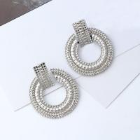 Tibetan Style Drop Earrings, Donut, plated, for woman, more colors for choice, nickel, lead & cadmium free, 38x45mm, Sold By Pair