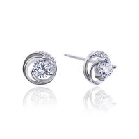 925 Sterling Silver Stud Earrings for woman & with cubic zirconia Sold By Pair