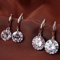 925 Sterling Silver Drop Earring with Cubic Zirconia & for woman Sold By Pair