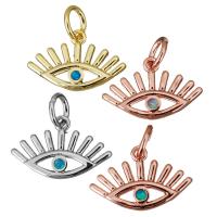Brass Pendant, with Opal, Eye, plated, more colors for choice, 17.50x11x2mm, Hole:Approx 4mm, 10PCs/Lot, Sold By Lot
