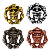 Tibetan Style Jewelry Beads, Skull, plated, more colors for choice, nickel, lead & cadmium free, 14x14x6.50mm, Hole:Approx 1.5mm, 100PCs/Lot, Sold By Lot