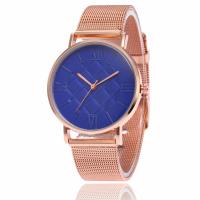 Women Wrist Watch Stainless Steel with zinc alloy dial & Glass Chinese watch movement for woman rose gold color plated Sold By PC