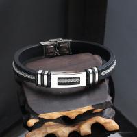 Titanium Steel Bracelet with Silicone Unisex & anti-fatigue Sold Per Approx 8.5 Inch Strand