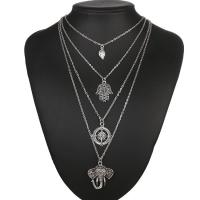 Zinc Alloy Choker Necklace, med 1.9lnch extender kæde, sølvfarvet forgyldt, oval kæde & for kvinde & 4-streng, nikkel, bly & cadmium fri, Solgt Per Ca. 12.2 inch Strand