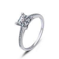 Sterling Silver Κοσμήματα δάχτυλο του δακτυλίου, 925 Sterling Silver, διαφορετικό μέγεθος για την επιλογή & για τη γυναίκα & με ζιργκόν, 6mm, Sold Με PC