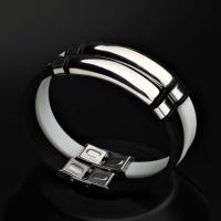 Titanium Steel Bracelet with Silicone plated Corrosion-Resistant & Korean style & Unisex Sold Per Approx 8 Inch Strand