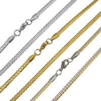 Nerezová ocel řetěz náhrdelník, Nerez, obrubník řetěz & pro muže, více barev na výběr, 3mm, Prodáno za Cca 19.5 inch Strand