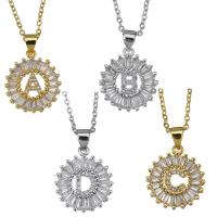 Stainless Steel Jewelry Necklace, with brass bail, with 2Inch extender chain, Flower, plated, oval chain & different styles for choice & for woman & with cubic zirconia, more colors for choice, 15x18mm, 1.5mm, Sold Per Approx 17 Inch Strand