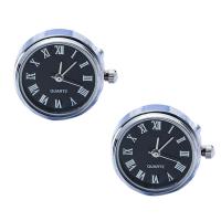316L Stainless Steel Cufflinks, with Glass, Unisex, original color, 22mm, Sold By Pair