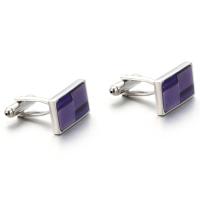 Brass Cufflinks, with Resin, platinum plated, for man, 21x12mm, Sold By Pair