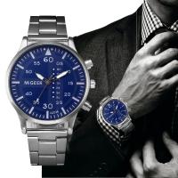 Мужские наручные часы, нержавеющая сталь, с Стеклянный, Плоская круглая форма, Мужский, Много цветов для выбора, 40x7mm, длина:Приблизительно 8.6 дюймовый, продается PC