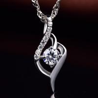 925 Sterling Silver Pendant with cubic zirconia Approx 3-5mm Sold By PC