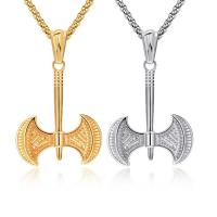 Titanium Steel Pendants Axe plated double-sided 45mm Approx 2-4mm Sold By PC
