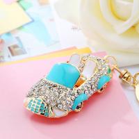 Zinc Alloy Key Clasp gold color plated cute & Unisex & enamel & with rhinestone lead & cadmium free Sold By PC