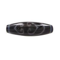 Natural Tibetan Agate Dzi Beads, Oval, double heart vajra, 38x12mm, Hole:Approx 2.5mm, Sold By PC