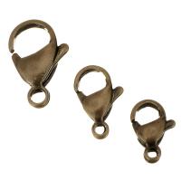 Edelstahl Verschluss, antike Bronzefarbe plattiert, verschiedene Größen vorhanden, 100PCs/Tasche, verkauft von Tasche