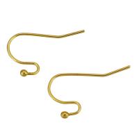 Stainless Steel Earring Stud Component, gold color plated, 22x12x0.75mm, 0.75mm, 100Pairs/Bag, Sold By Bag