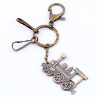 Tibetan Style Key Clasp, Train, antique bronze color plated, Unisex, lead & cadmium free, 33x50mm, Sold By PC