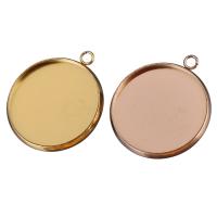 Stainless Steel Pendant Setting, Flat Round, plated, more colors for choice, 20x23x2mm, Hole:Approx 1.5mm, Inner Diameter:Approx 18mm, 100PCs/Lot, Sold By Lot