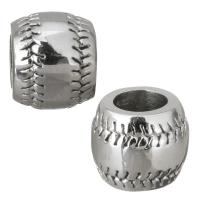 Stainless Steel Large Hole Beads, Drum, original color, 11x9.50x11mm, Hole:Approx 6mm, 10PCs/Lot, Sold By Lot