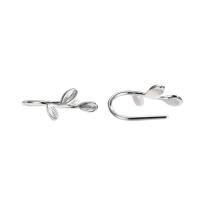 925 Sterling Silver Earring Leaf platinum plated for woman Sold By Pair