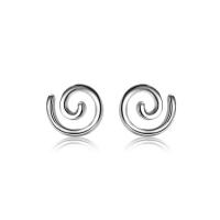 925 Sterling Silver Stud Earrings, platinum plated, for woman, 6x6.90mm, Sold By Pair