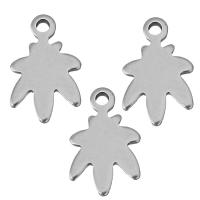Stainless Steel Pendants, Maple Leaf, original color, 7.50x12x1mm, Hole:Approx 1mm, 100PCs/Lot, Sold By Lot