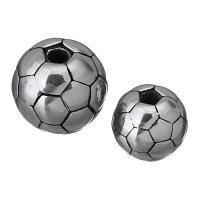 Perlas de acero inoxidable, fútbol, diverso tamaño para la opción & ennegrezca, agujero:aproximado 2mm, 10PCs/Grupo, Vendido por Grupo