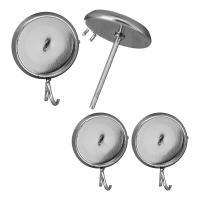 Stainless Steel Earring Stud Component with loop original color Sold By Lot