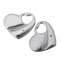 Stainless Steel Pendant Setting, Heart, original color, 17x14x2.50mm, Hole:Approx 6x4.5mm, Inner Diameter:Approx 0.5mm, 100PCs/Lot, Sold By Lot
