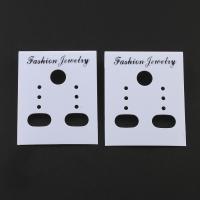 Plastic Earring Display Rectangle with letter pattern white Approx Sold By Bag