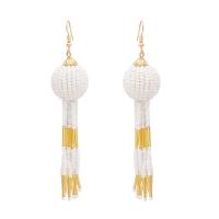 Zinc Alloy Tassel Earring with Plastic gold color plated for woman nickel lead & cadmium free Sold By Pair