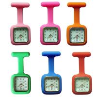 Hængende Watch, Silicone, med zink legering dial & Glas & Jern, Square, platin farve forgyldt, forskellige stilarter for valg, 85mm, 2pc'er/Lot, Solgt af Lot