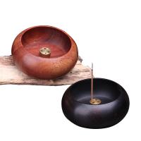 Traditional Ceramic Inserted Burner Incense Seat, Wood, different styles for choice, more colors for choice, 60x24mm, Sold By PC