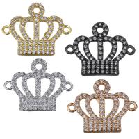 Brass Jewelry Connector Crown plated micro pave cubic zirconia & 1/1 loop Approx 1.5mm Sold By Lot