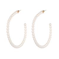 Zinc Alloy Stud Earring with Plastic Pearl gold color plated for woman Sold By Pair