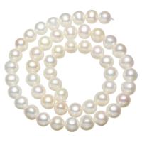 Perlas Patata Freshwater, Perlas cultivadas de agua dulce, natural, Blanco, 8-9mm, agujero:aproximado 0.8mm, Vendido para aproximado 15.5 Inch Sarta