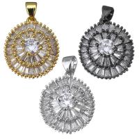 Cubic Zirconia Brass Pendants, Flower, plated, with cubic zirconia, more colors for choice, 16x19x7.50mm, Hole:Approx 3.5x4mm, 5PCs/Lot, Sold By Lot