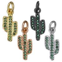 Cubic Zirconia Micro Pave Brass Pendant Opuntia Stricta plated micro pave cubic zirconia Approx 3mm Sold By Lot